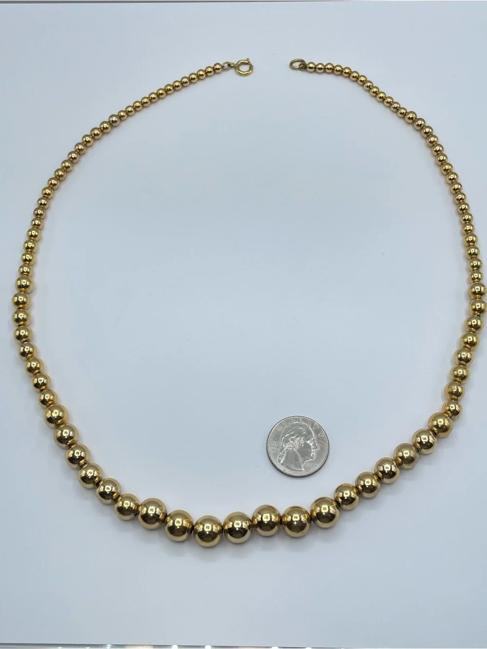 Vintage Napier Gold Tone Graduated Beaded Necklace Statement Classic